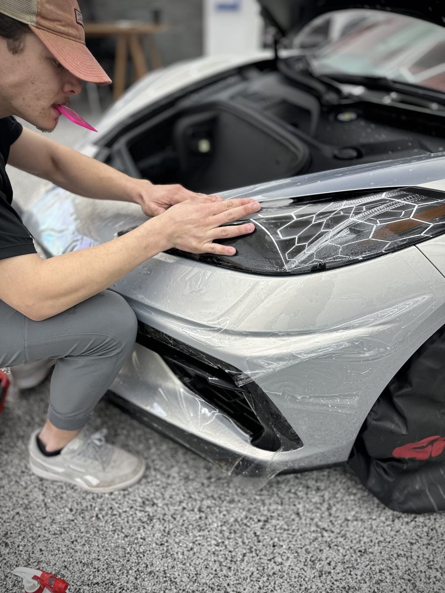 Corvette C8 with paint protection film, Greenville SC
